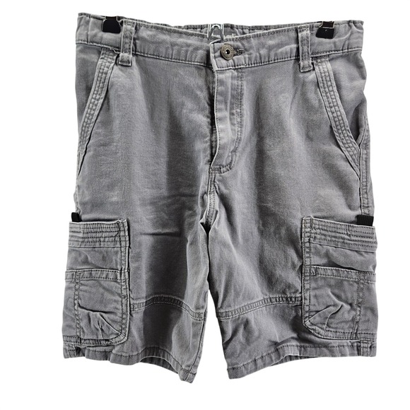 Wrangler Other - Wrangler Classic Straight Cargo Shorts Gray Youth Boys Sz 14 Regular Adjustable
